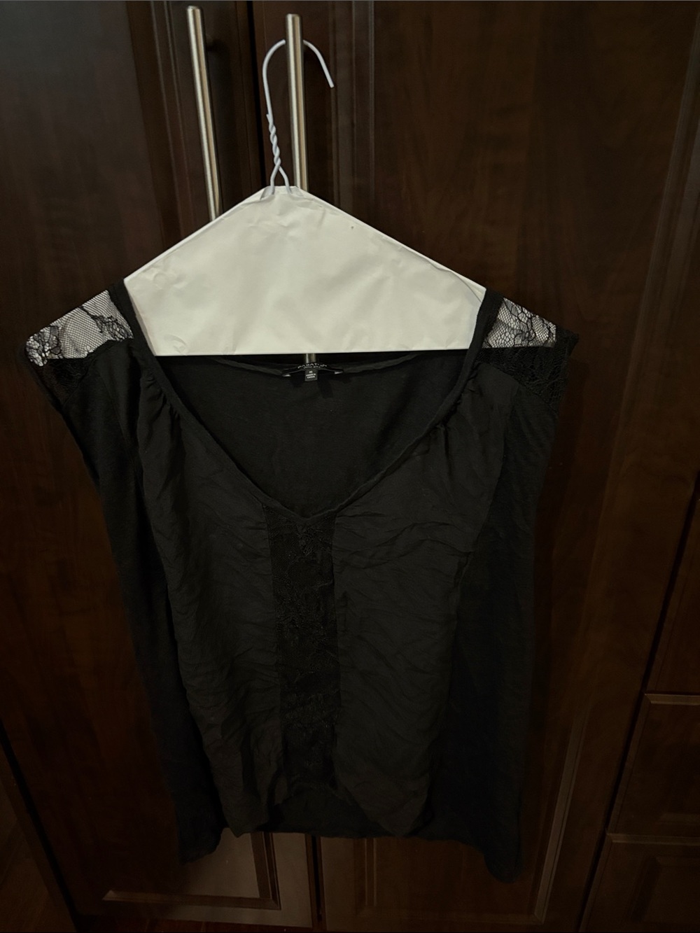 Babaton Black Lace-Trim Chemise Top